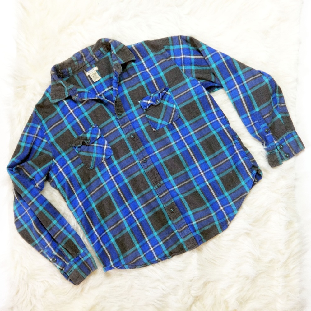 Arizona Blue & Grey Plaid Flannel